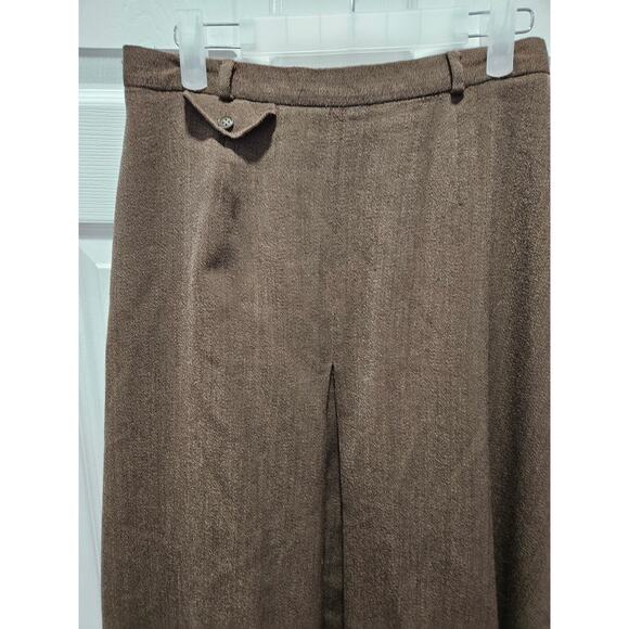 Vintage Talbots 100% Wool Midi Skirt Brown Size 10 Preppy Academia - Picture 3 of 12